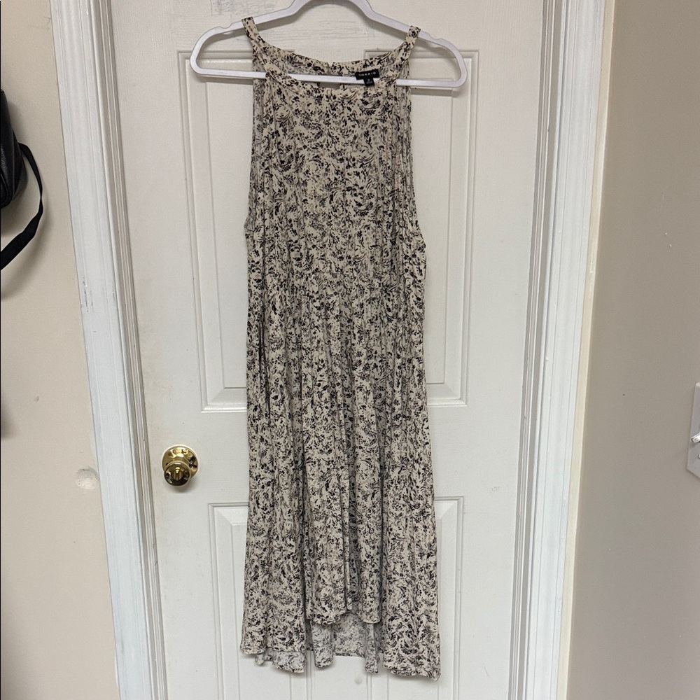 Torrid Black and Cream Patterned High Low Dress